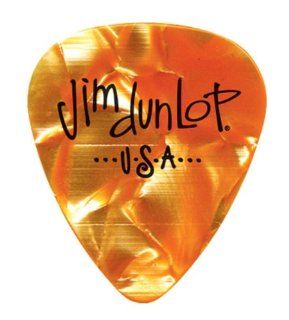 Dunlop 483R08MD Orange Pearloid Classic Celluloid Medium Guitar Picks, 72 Pack Musical Instruments