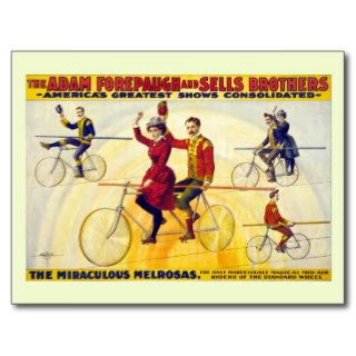 Restored bicyle acrobats Forepaugh Sells Postcards