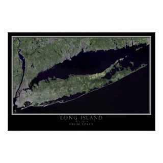 Long Island New York Satellite Poster Map