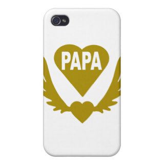 Winged Heart Papa.png Case For iPhone 4