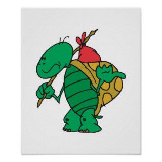 funny hitchhiker turtle posters