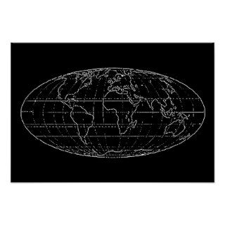 planisphere world map wall decor posters