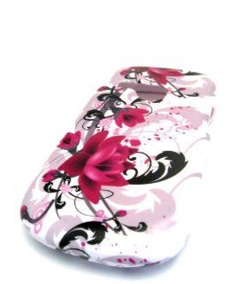Lg 501c Lotus Pink Painting Flower Gloss Smooth Design Case Cover Skin Protector TracFone Straight Talk Lg501c Cell Phones & Accessories