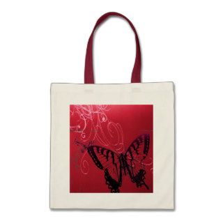 Elegant Red Butterfly Wedding Shower Tote Bag