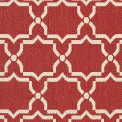 Poolside Red/Bone Indoor/Outdoor Polypropylene Rug (2'4" x 6'7") Safavieh Runner Rugs