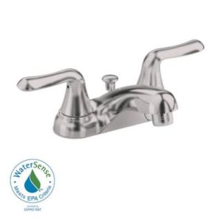 American Standard Colony Soft 4 in. Centerset 2 Handle Low Arc Bathroom Faucet in Satin Nickel with Pop up Drain 2275.500.295