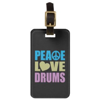 Peace Love Drums Luggage Tag