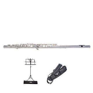 New MKW XD503SP French Model Open Hole Flute With Case/Case Cover & Music Stand Musical Instruments
