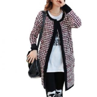 Round Neck Long Sleeved Slant Pocket Lady Buttonless Cardigan Sweater Pullover Sweaters