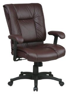 Office Star Products Ex93814 Executive Mid back Chair, 28 In.x28 3/4 In.x42 1/4 In., Burgundy   Executive Chairs
