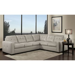 Westwood Grey Leather Sectional Sofa Abbyson Living Sectional Sofas
