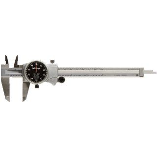 Mitutoyo 505 675 66 Dial Calipers, Inch, Black Face, for Inside, Outside, Depth and Step Measurements, Stainless Steel, 0" 6" Range, +/ 0.001" Accuracy, 0.001" Resolution, 40mm Jaw Depth