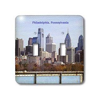 3dRose lsp_55313_2 Philadelphia Skyline (Textured) Double Toggle Switch   Switch Plates  