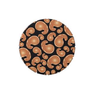 Orange and Black Paisley Pattern Jelly Belly Candy Tins