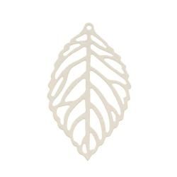 Beadaholique Ivory White Filigree Leaf Pendant 36mm Stamping By Ezel Beadaholique Loose Beads & Stones
