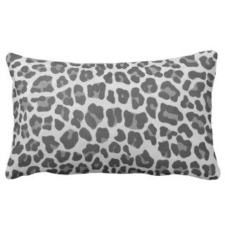 Leopard Gray and Light Gray Print Throw Pillows