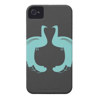 TURQUOISE PEACOCKS on GRAY iPhone 4/4S Case iPhone 4 Cases