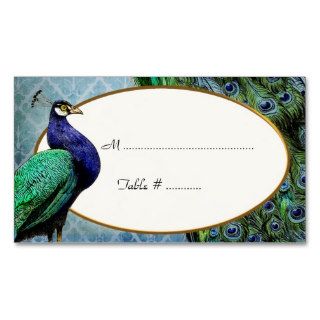 Royal Peacock Blue Place Cards Business Card Templates