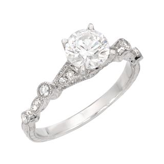 14k White Gold 1/5ct TDW Diamond Vintage inspired Ring (G, SI1) Diamond Rings