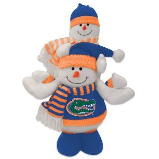 NCAA Florida Gators Plush Double Stacked Snowman Christmas Decoration 18"   Holiday Figurines