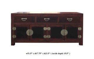 Chinese Elm Burlwood Low Tv Stand Console Cabinet Avs491   Sofa Tables