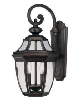 Savoy House Lighting 5 492 13 Endorado Collection 2 Light Outdoor Wall Mount Lantern, English Bronze Finish with Clear Glass   Wall Porch Lights  