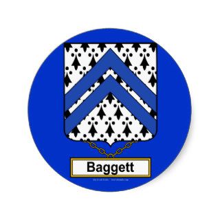 Baggett Family Crest Round Stickers