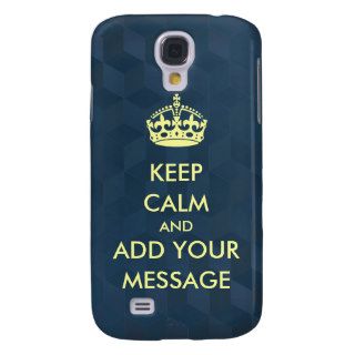 Make Your Own Keep Calm Indigo Cube Pattern Samsung Galaxy S4 Covers