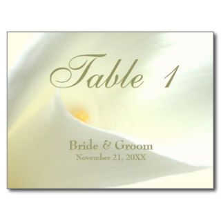 Wedding Table Number Postcard