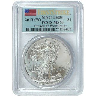 2013 (W) American Silver Eagle FIRST STRIKE Dollar Coin (Struck at West Point). PCGS Graded MS70. 