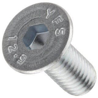 Alloy Steel Socket Cap Screw, Zinc Plated Finish, Flat Head, Hex Socket Drive, Meets ASME B18.3, 16mm Length, Fully Threaded, M6 1 Metric Coarse Threads (Pack of 100)