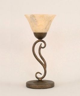 Toltec Lighting 44 BRZ 508 Olde Iron   Two Light Mini Table Lamp, Bronze Finish with Italian Marble Glass    