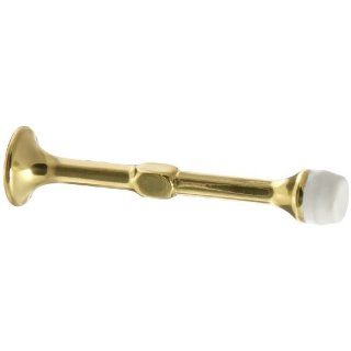 Rockwood 508.3 Brass Door Stop, 4" Projection, #12 24 x 1" FH MS Fastener, 1" Base Diameter, Polished Clear Coated Finish