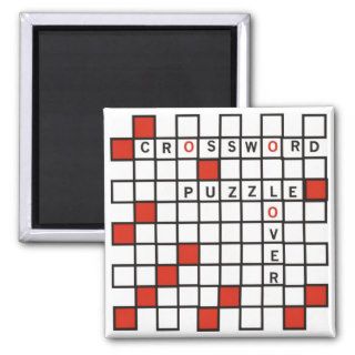 Red Crossword Puzzle Refrigerator Magnet