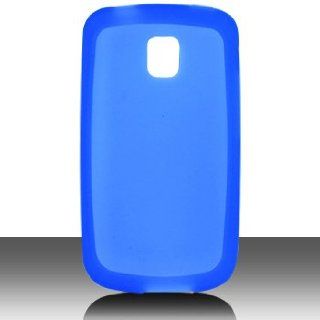 Blue Soft Silicon Skin Case Cover for LG P509 Optimus T Cell Phones & Accessories