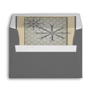 Snowflakes on Taupe Snowflake Background Envelope