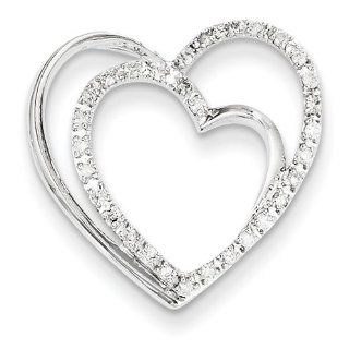 14k Yellow Gold Diamond Heart Slide Pendants Jewelry