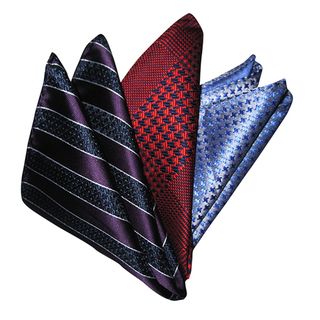 Dmitry Men's Italian Silk Pocket Squares (Pack of 3) Dmitry Ties