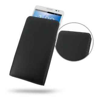 Leather Case for Huawei Ascend Mate   Vertical Pouch Type (NO Belt Clip) (Black) by PDair Electronics