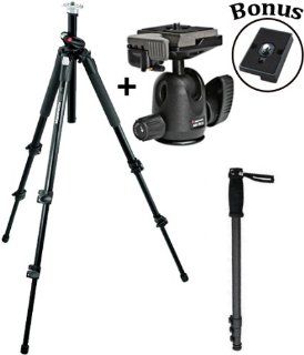 Manfrotto 190XPROB 494RC2 Tripod/Head Kit with a Monopod and a Bonus Quick Release Plate for the RC2 Rapid Connect Adapter  Camera & Photo