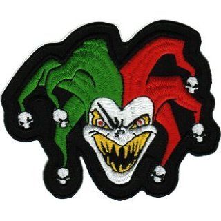Evil Joker   Laughing Jester Skull   Embroidered Iron On or Sew On Patch Clothing