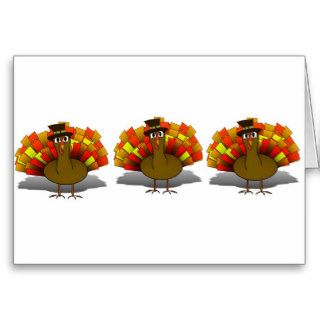 Thanksgiving Cartoon Turkey Pilgrim Card