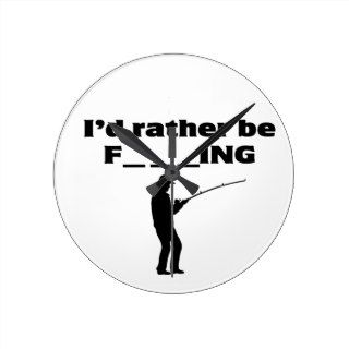 fishing fan round clock