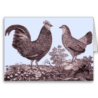 Rooster and Hen Card