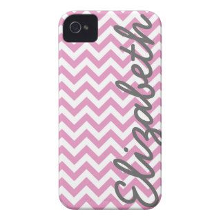 Pink White Chevron Pattern iPhone 4 Covers