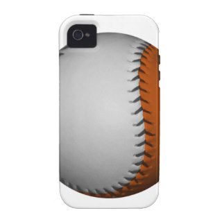 White and Orange Baseball Vibe iPhone 4 Cases