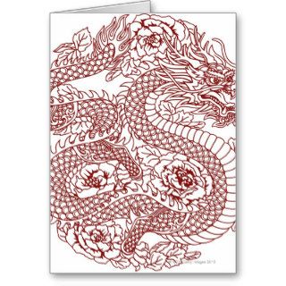 Decoupage of a Chinese dragon Card