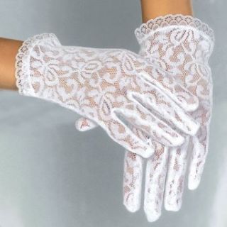 Corrine Girls White Short Gloves Pair Lace Special Occasion One Size Corrine Co Clothing