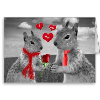 For Him on Valentine's Day Funny Squirrel Card