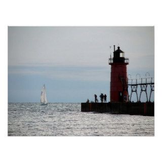 Sailing at South Haven Print